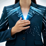 A serene professional individual, fully clothed in a modest business blazer, standing calmly amidst a soft, abstract digital landscape composed of glowing data streams and subtle geometric patterns. A gentle, ethereal light emanates from within their chest, forming a metaphorical compass guiding them forward. The atmosphere is one of peaceful clarity, symbolizing inner values providing direction in a complex world. The subject maintains a natural pose, exhibiting perfect anatomy, correct proportions, well-formed hands, and proper finger count. This image is safe for work, appropriate content, and family-friendly, rendered with professional photography and high quality, showcasing their professional demeanor and integrity.