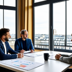 **

"A diverse group of colleagues collaborating around a table in a bright, modern Parisian office. They are reviewing plans and engaging in a lively discussion, fully clothed, appropriate attire. The scene captures a sense of teamwork and innovation, with open windows overlooking the city. Safe for work, perfect anatomy, natural proportions, professional environment, modest setting, family-friendly."

**