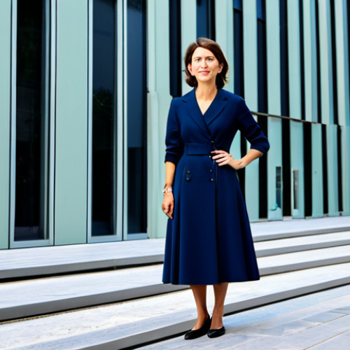 Home 10 **
"A professional female architect, fully clothed in a stylish but modest dress and comfortable shoes, standing confidently in front of a completed modern eco-friendly building in Paris, France, appropriate attire, safe for work, perfect anatomy, natural proportions, professional architectural photography, high quality, family-friendly."
**