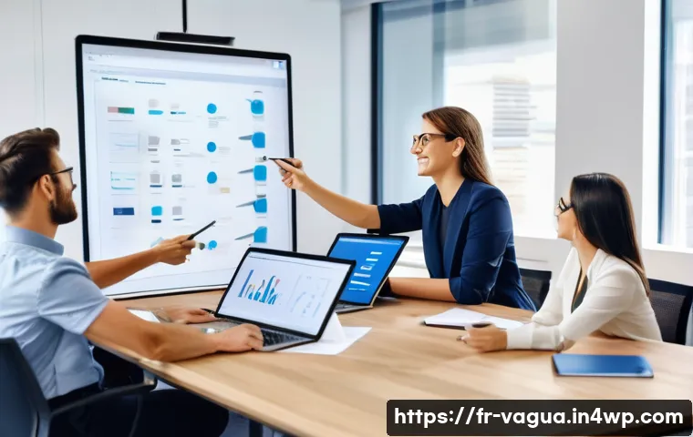 핵심 가치 명확화 사례  성공 기업 분석 - **Prompt:** A vibrant and diverse team of professionals, aged 25-55, dressed in smart casual busines...