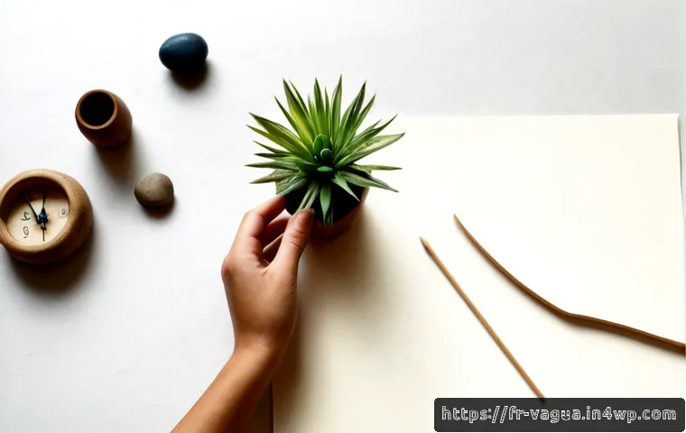 핵심 가치 명확화를 위한 비주얼 기법 - Photorealistic overhead view of a French creative workshop table, an adult professional arranging fi...